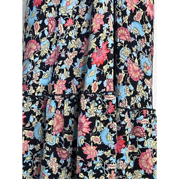 Karma Highway Dress OS Pink Boho Floral Halter Tassel Tie Maxi V Neck Open Back - Picture 6 of 7